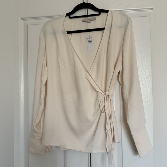 Loft Cream, Wrap Blouse NWT - Picture 6 of 14